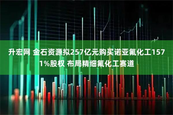 升宏网 金石资源拟257亿元购买诺亚氟化工1571%股权 布局精细氟化工赛道